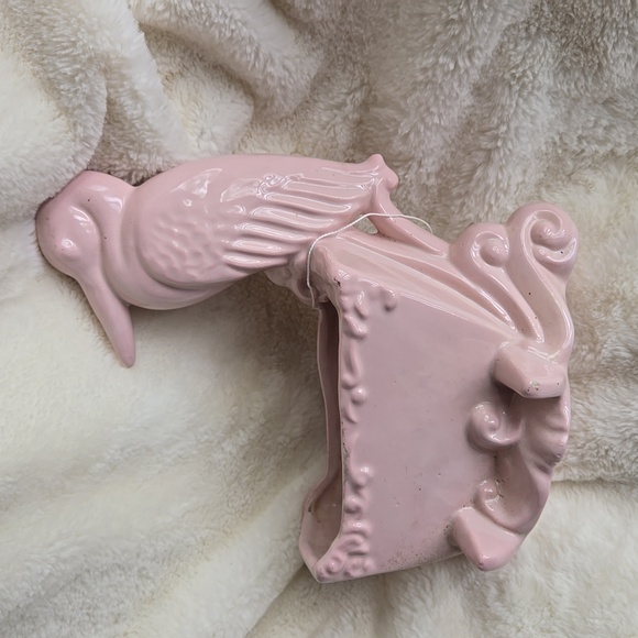 S T O R K Over Cradle planter 1950 Ceramic - Picture 1 of 4